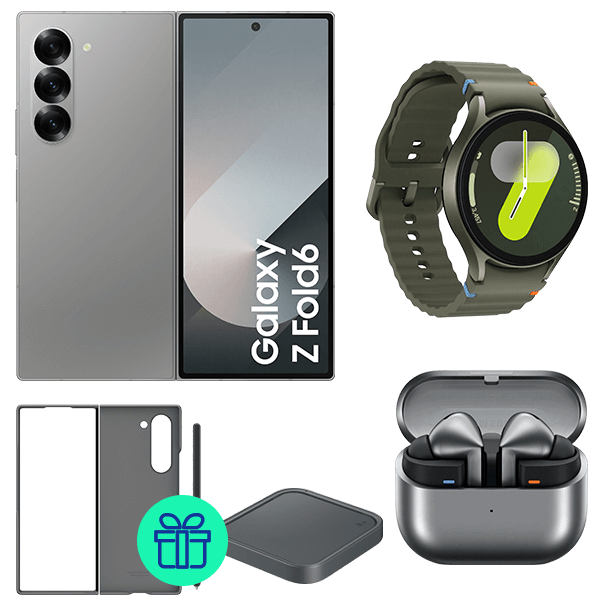 Pack Galaxy Z Fold6 256GB Gris + Watch7 44mm BT Verde + Buds3 Pro Gris + Funda + Cargador de regalo
                                    image number 0